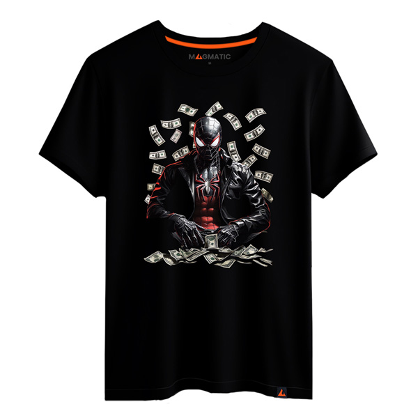 tee-shirt billet de banque spiderman
