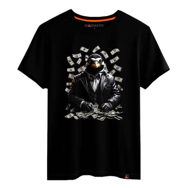 tee-shirt billet de banque pingouin