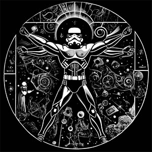 t shirt star wars homme de vitruve