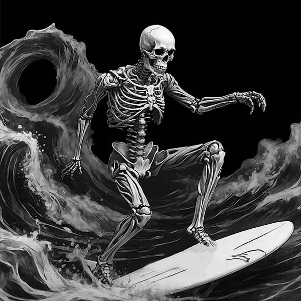 squelette surfant